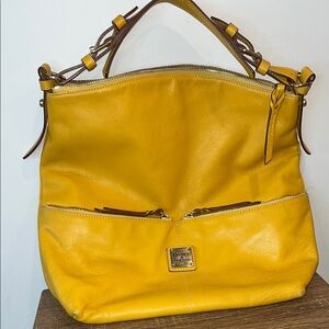 Dooney & Bourke Yellow Leather Tote Bag